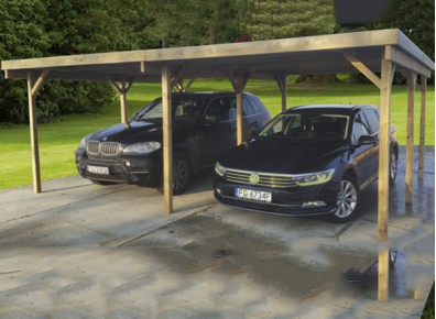 Carport 2 voitures en bois 